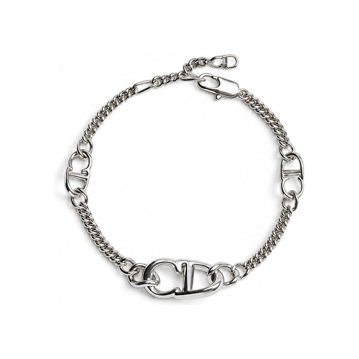 DIOR Silver-Finish Brass CD Icon Slim Chain Link Bracelet B3206HOMMTD000