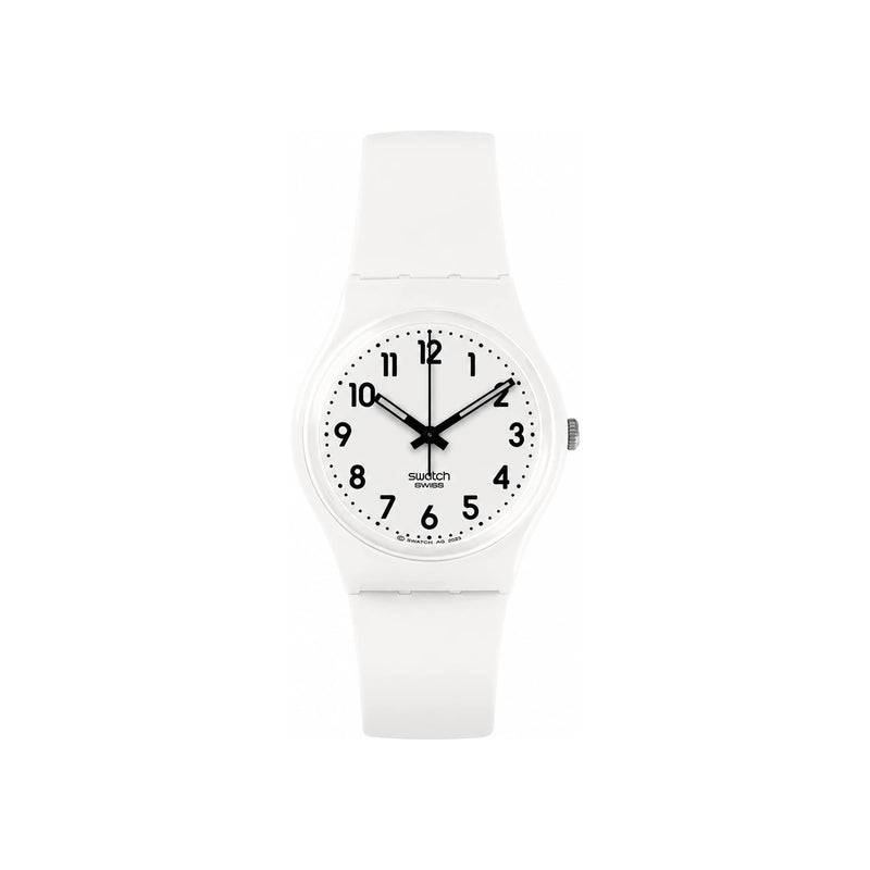 Swatch Just White Soft Rubber Band Women’s Watch SO28W107 S14