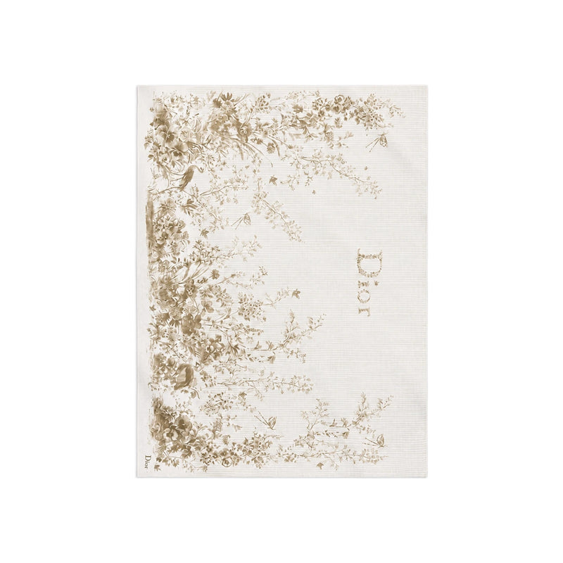 DIOR Toile de Jouy Floral Garden Pareo Scarf White Beige Cotton 64TR001S3154C105