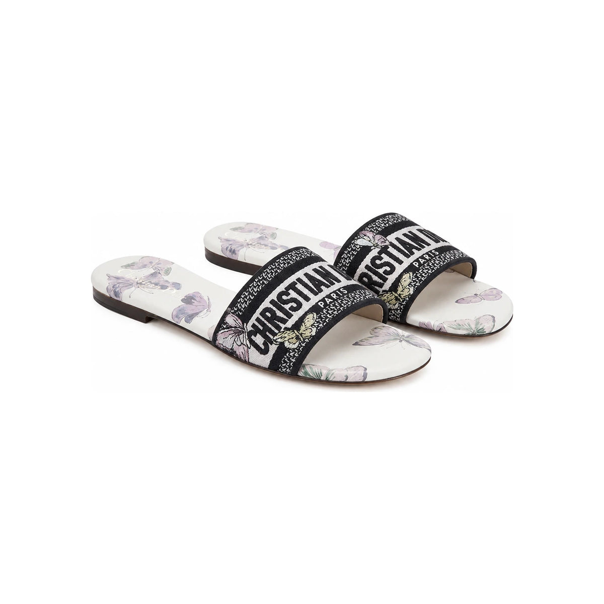 DIOR Off-White Purple Dway Mule Sandals KCQ209BAE 83W