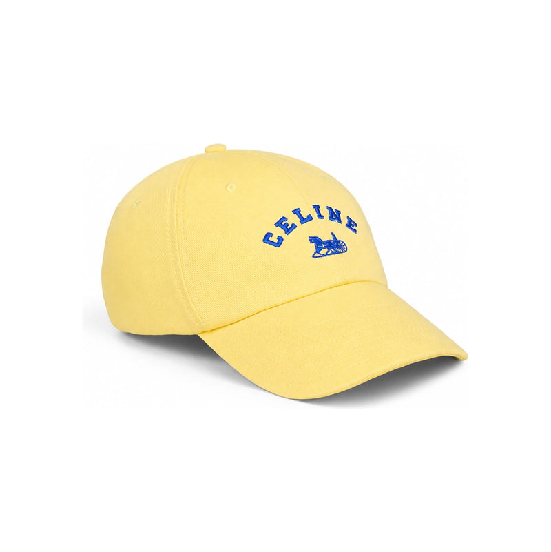 CELINE Rive Gauche Cotton Twill Cap Pale Yellow AA0IE2U74 11WY
