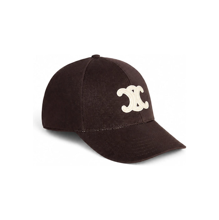 CELINE Triomphe Baseball Cap Washed Cotton Gabardine Black AA06F234X 19AF