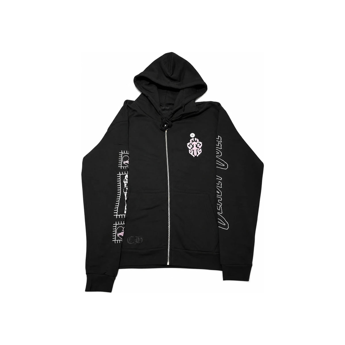 Chrome Hearts Deadly Doll Horseshoe Vine Dagger Zip Hoodie Black
