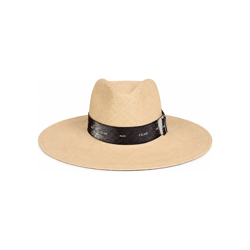 CELINE Natural Black Straw Panama Bucket Hat AA0MK545I GKT9