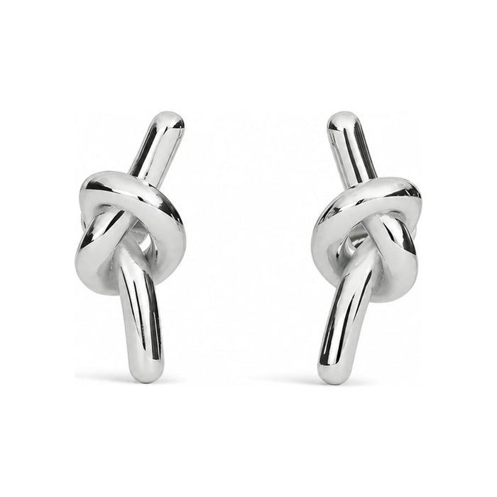 CELINE Note Stud Earrings Rhodium Finish Brass Silver B10EB4V05 36SI