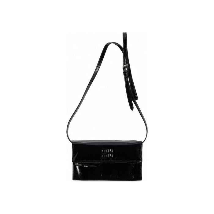 Miu Miu Leather Pouch with Shoulder Strap Black 5MT048 2A44 F0002