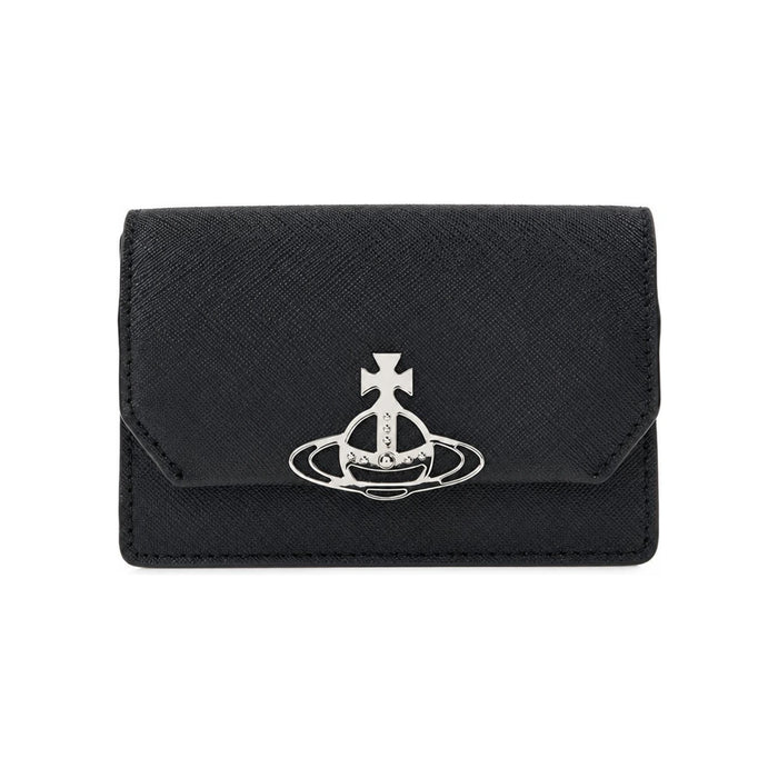 Vivienne Westwood Black Leather Business Card Holder Wallet