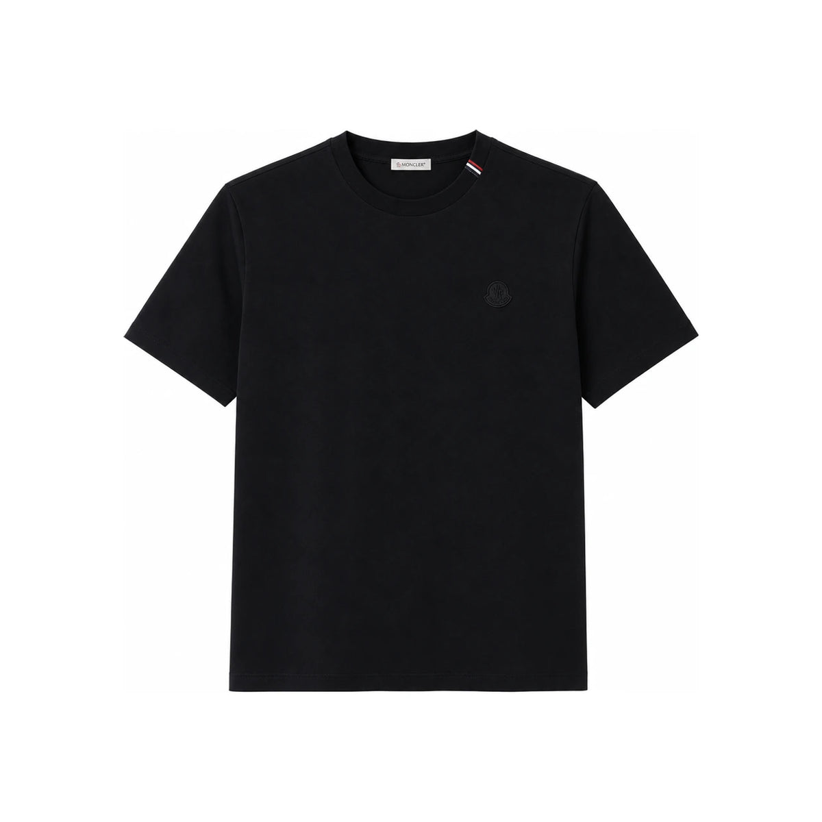 Moncler Patch Logo Tricolor Neck Short Sleeve Men's T-Shirt 8C00036 89AYW 999