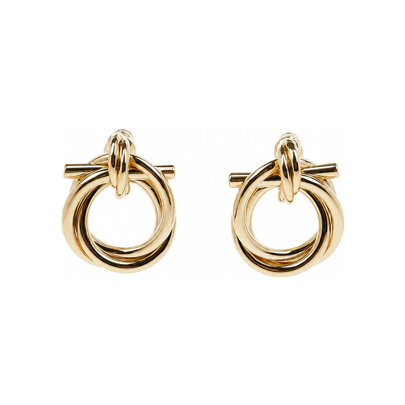 Ferragamo Gancini Hoop Earrings Gold-Tone Women’s Jewelry