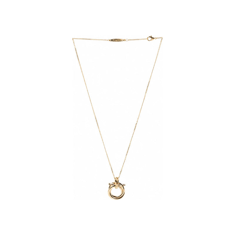 Ferragamo Gancini Pendant Necklace Gold-Tone Women’s Jewelry