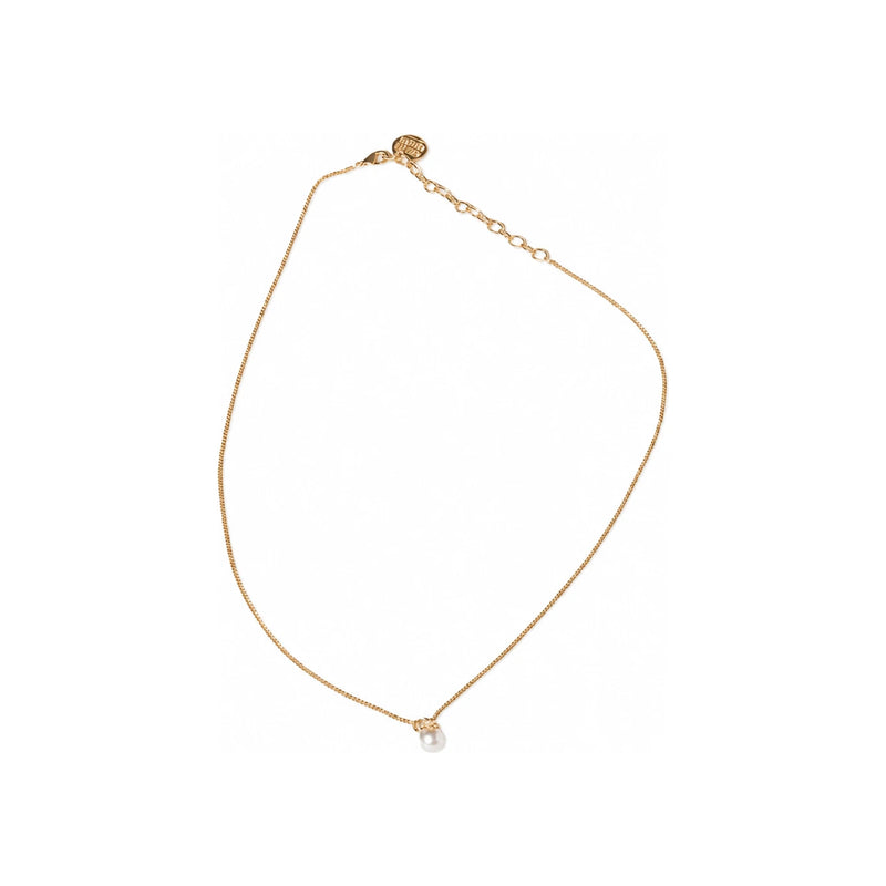 Miu Miu Metal and Pearl Necklace 5IC358 2G9O F0SAJ