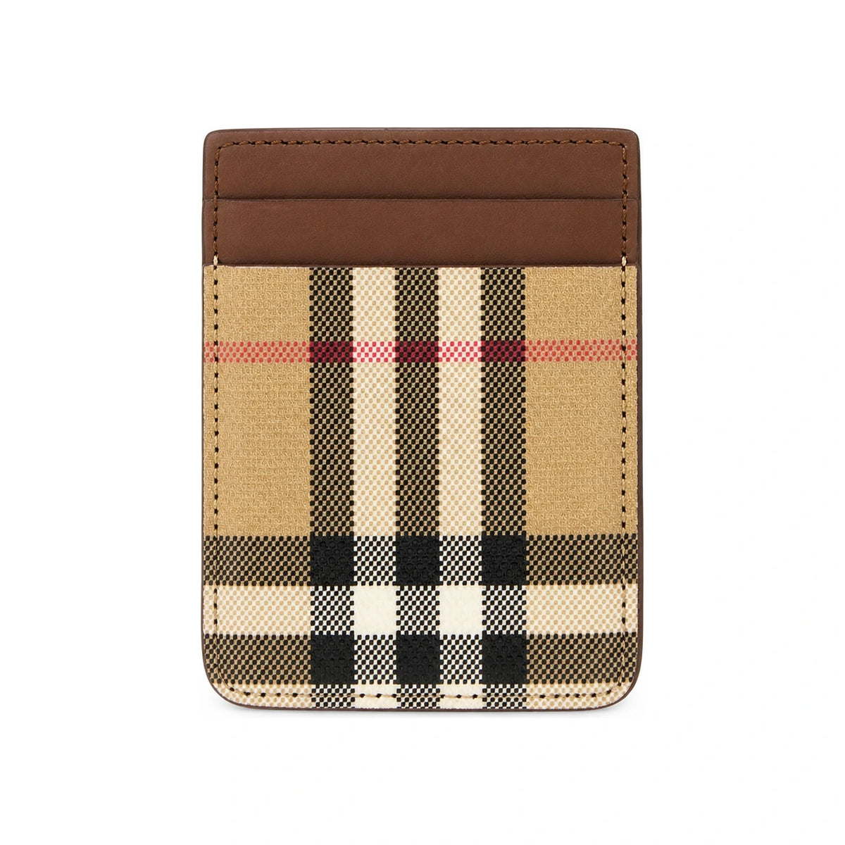 BURBERRY Check Pattern Leather Card Holder Wallet Women’s 8130228 A7026