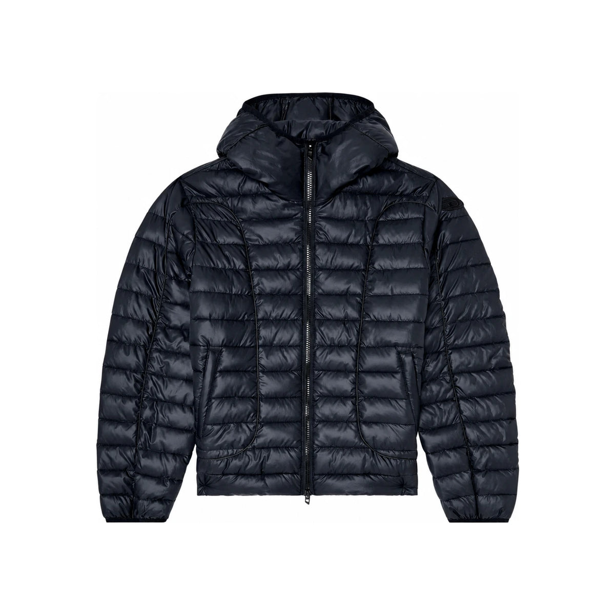 DIESEL Black Down Puffer Jacket for Men