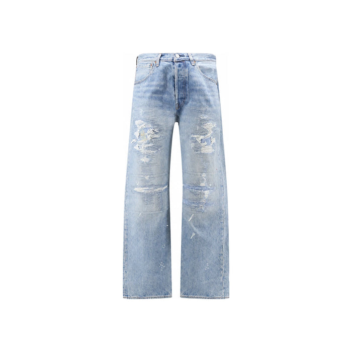 Levi's Indigo 501 Loose Crash Repair Denim Jeans