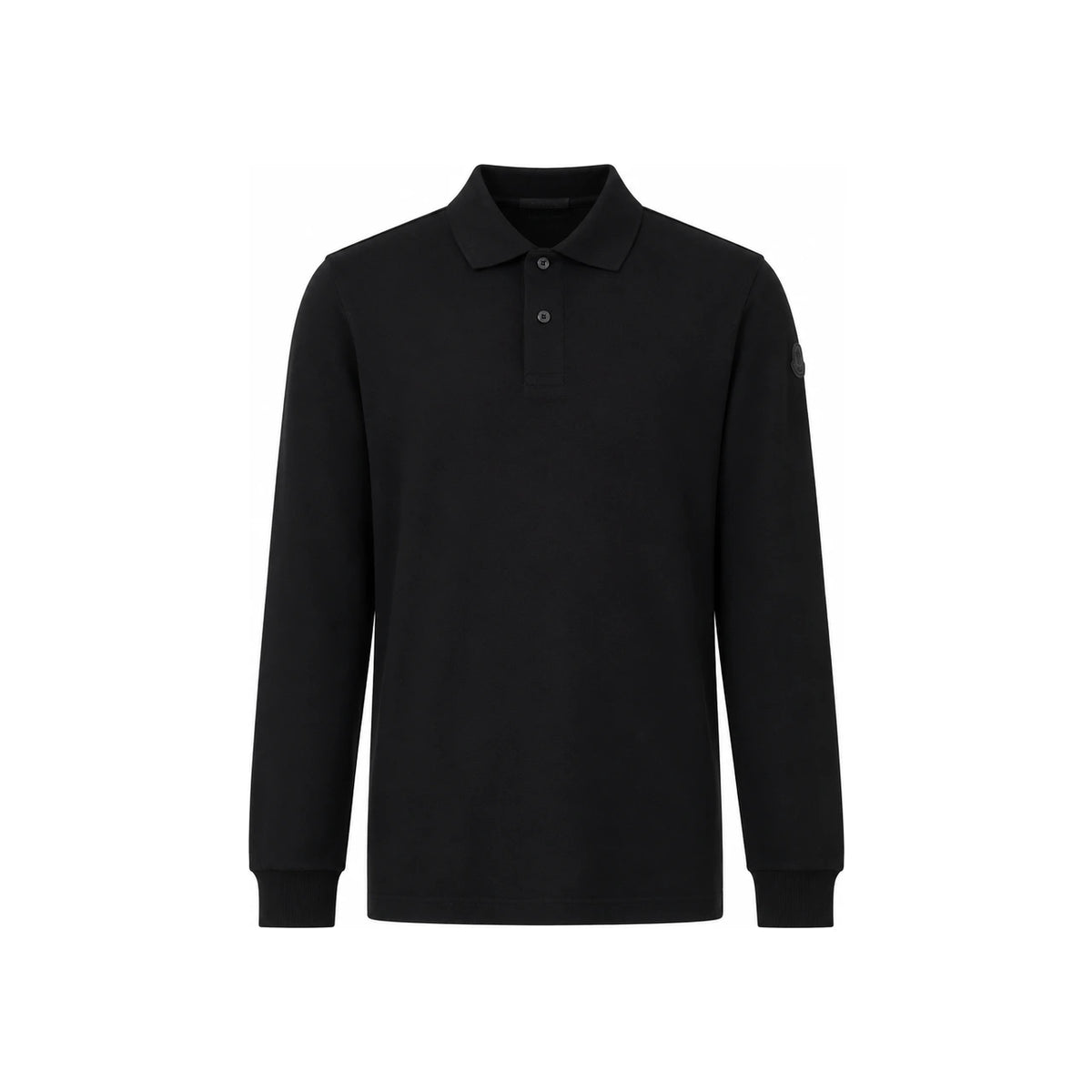 Moncler Logo Perri Men’s Long Sleeve Polo Shirt Navy Cotton