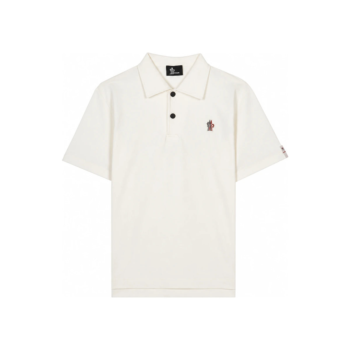 Moncler Logo Patch Polo Shirt Men White Cotton