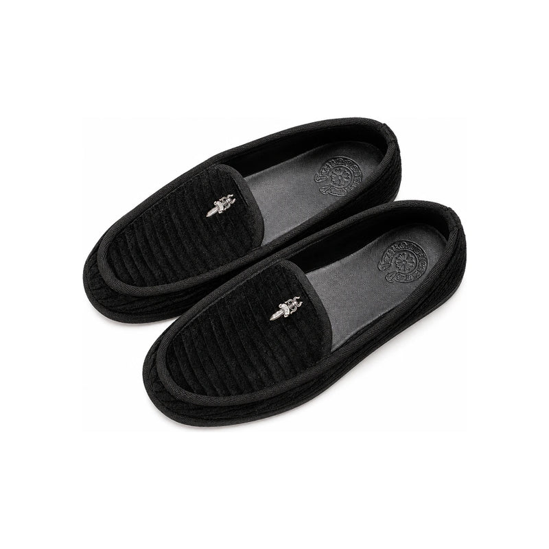 Chrome Hearts Black Corduroy Dagger Slip-On Sneakers