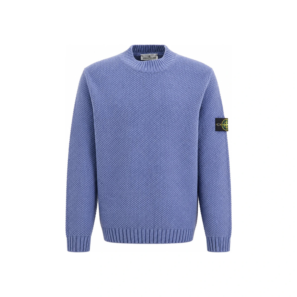 STONE ISLAND Men’s Mock Neck Knit Sweater Blue Cotton