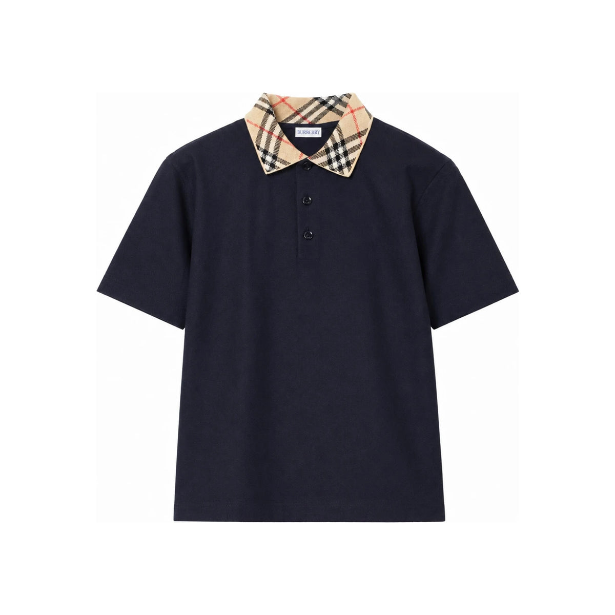 BURBERRY Short Sleeve Polo Shirt Men Cotton Classic Fit Navy