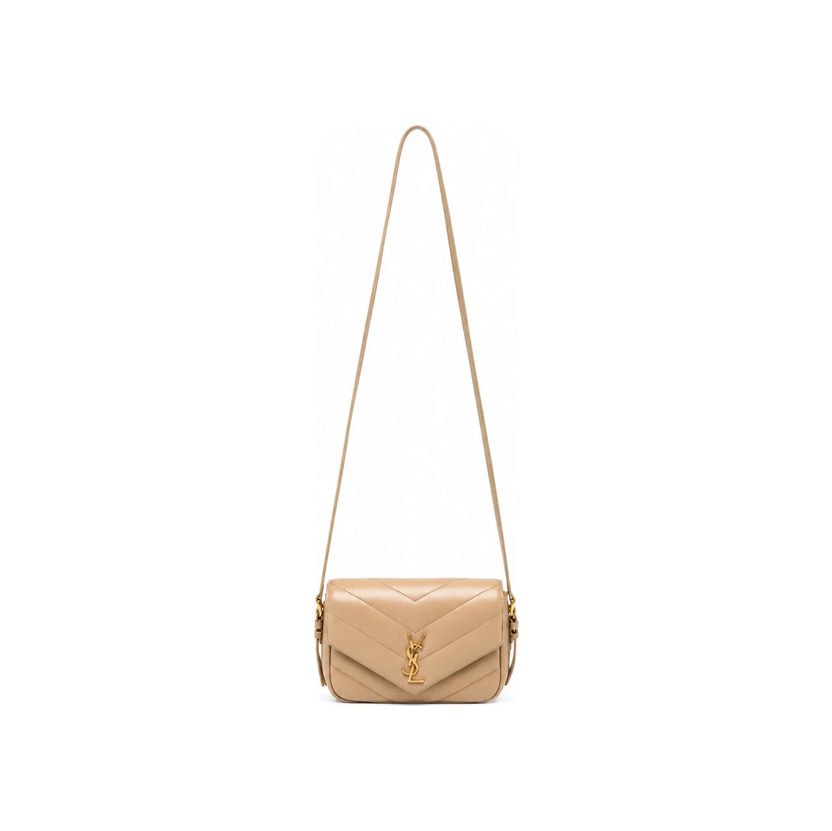 Saint Laurent Leather Shoulder Crossbody Bag Brown