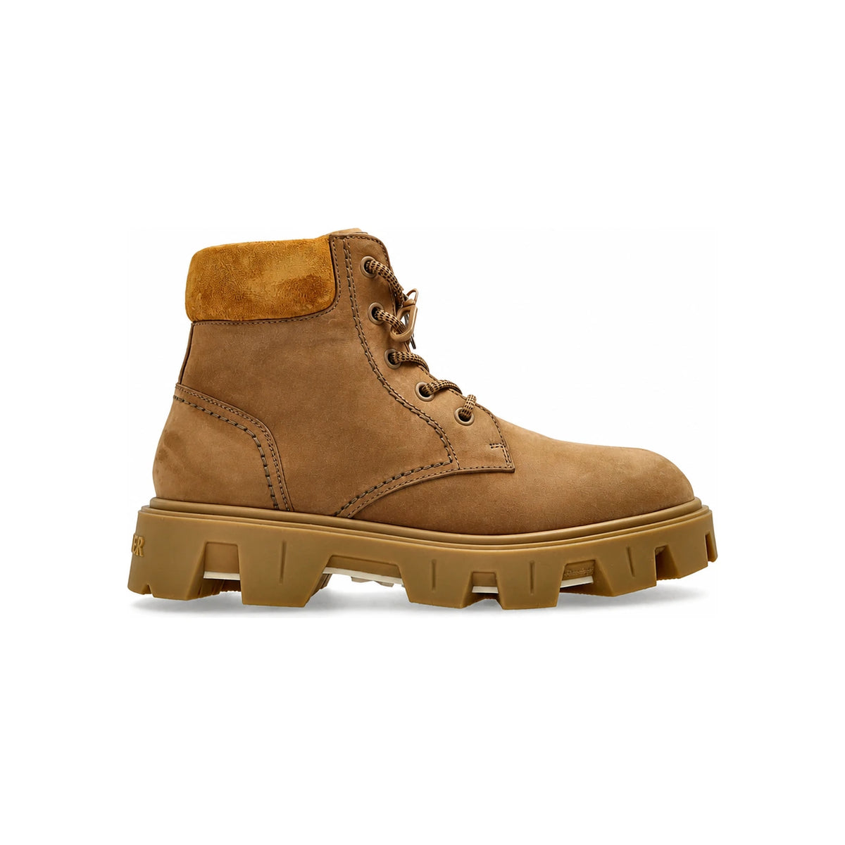 Moncler Black Leather Ankle Lace-Up Boots