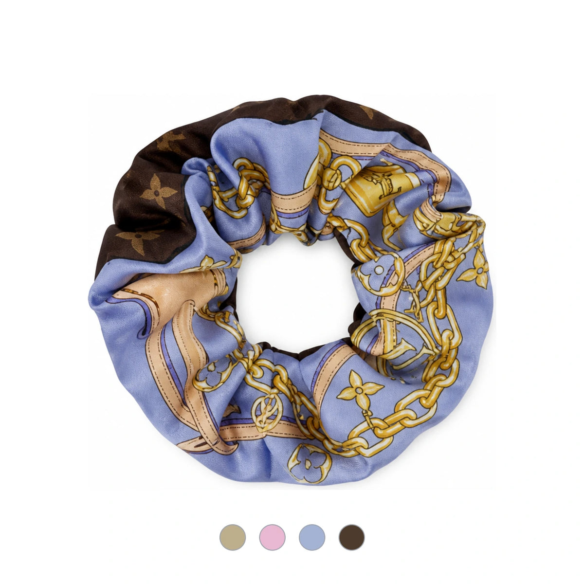 Louis Vuitton Denim Blue Strap and Trunk Scrunchie Set Hairband M98788