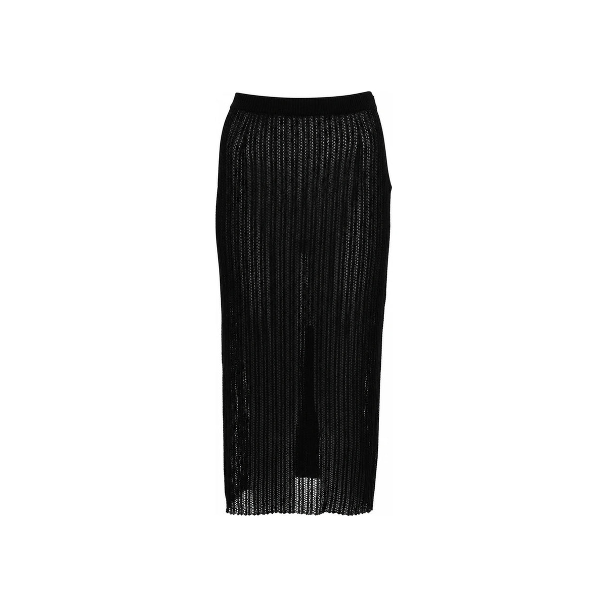 Maison Margiela Black Wool Long Skirt