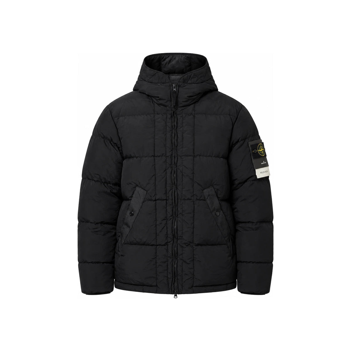 STONE ISLAND Black Nylon Down Puffer Jacket for Men