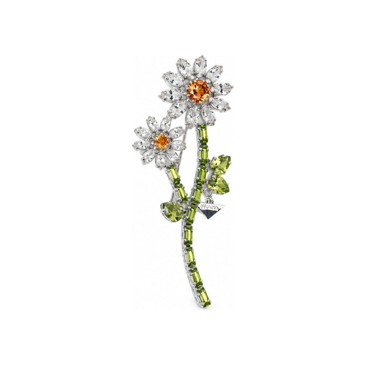 PRADA Silver Tone Logo Brooch