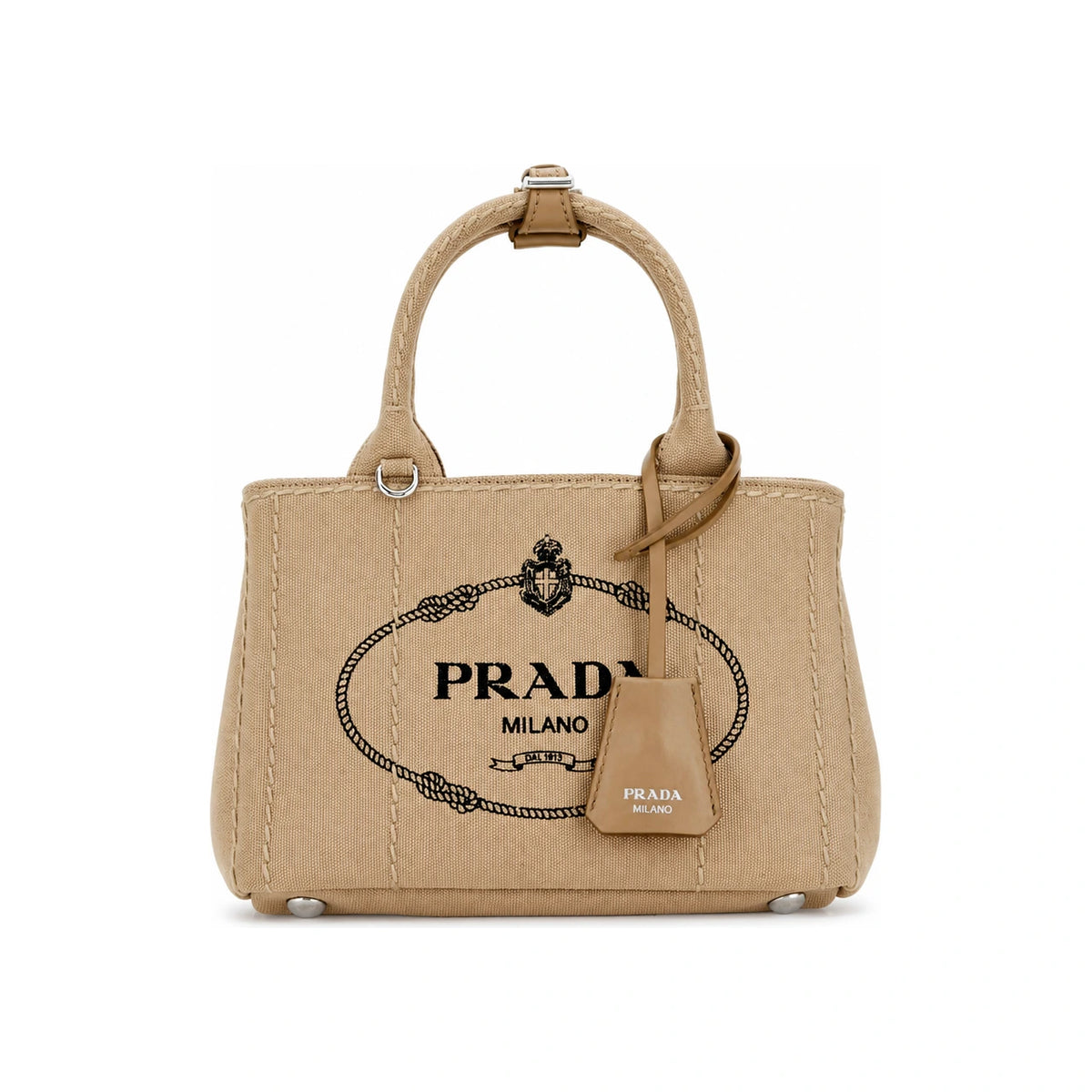 PRADA Red Leather Structured Tote Bag