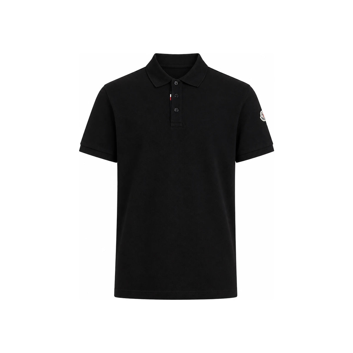 Moncler Men’s Logo Patch Pique Polo Shirt Black