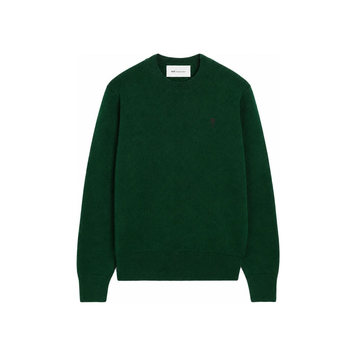 AMI Heart Logo Wool Crewneck Sweater