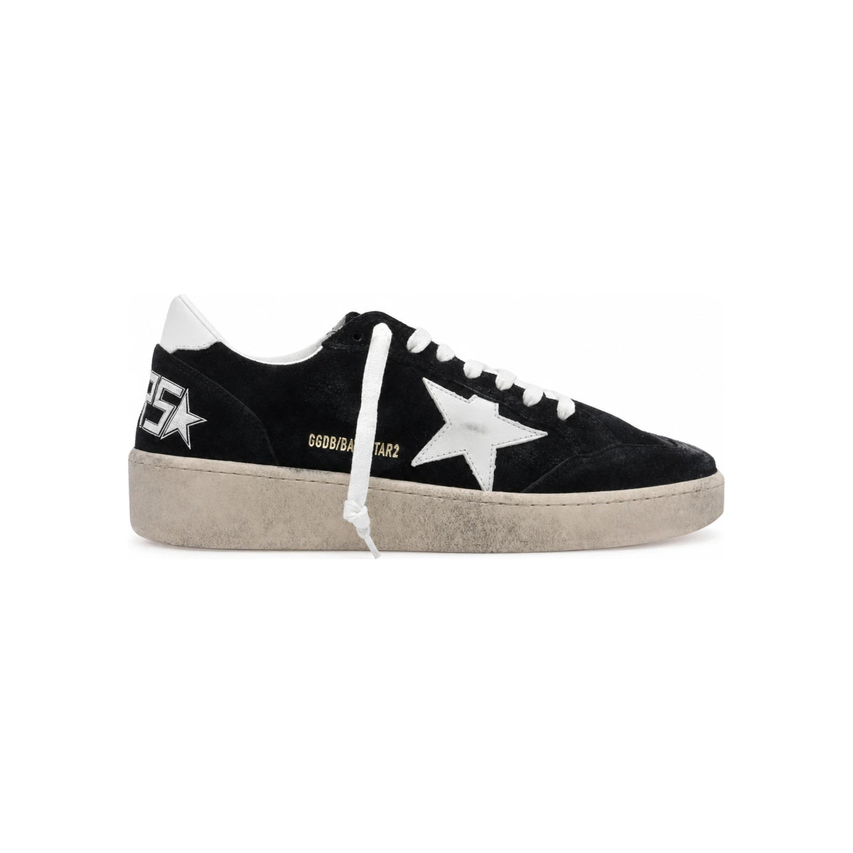 GOLDEN GOOSE Black White Leather Low-Top Sneakers for Men