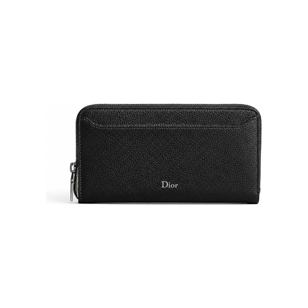 DIOR Black Grained Calfskin Arch Zip Long Wallet Card Holder 2LLBC352MARH00N