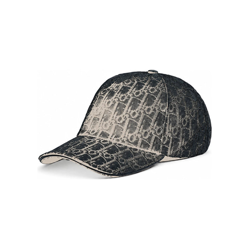 DIOR Black Cotton Jacquard Oblique Cap 543C903E3014C900