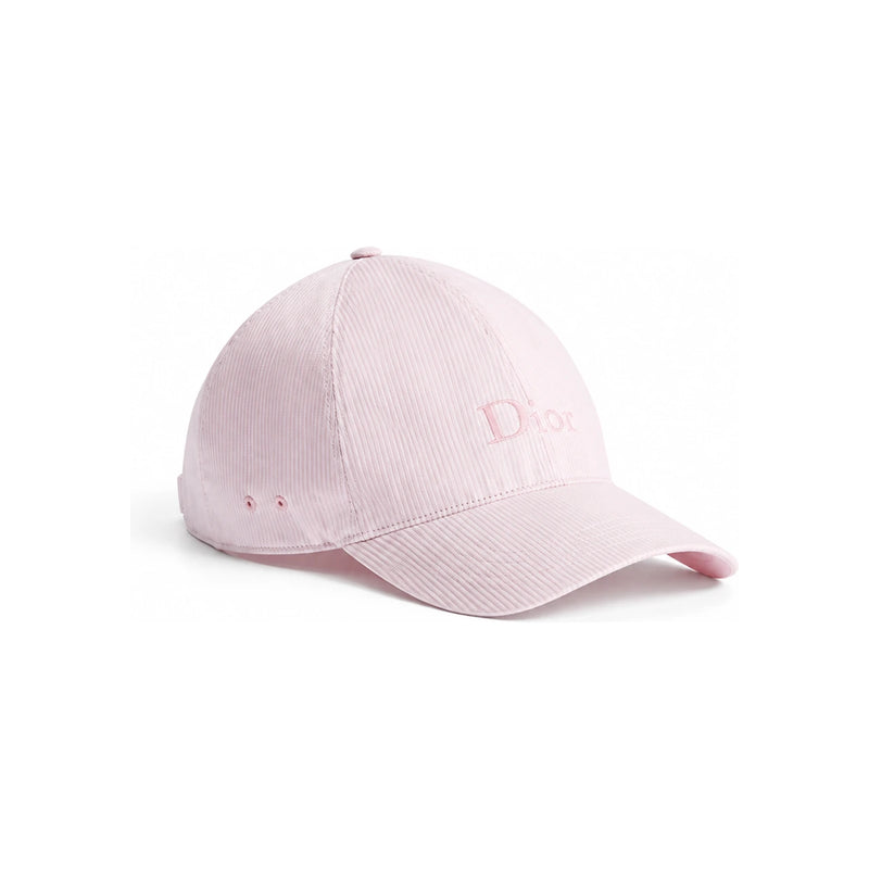 DIOR Light Pink Silk Cotton Dioriviera Mariniere D-Player Cap CPC00195ETWSC400