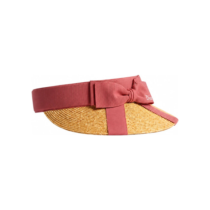 DIOR D-Smash Straw Visor with Grosgrain Trim CPV00198ESGGC404