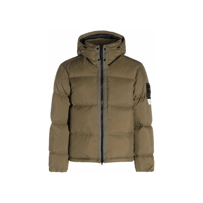 STONE ISLAND Matte Ripstop Cordura Military Green Puffer Jacket