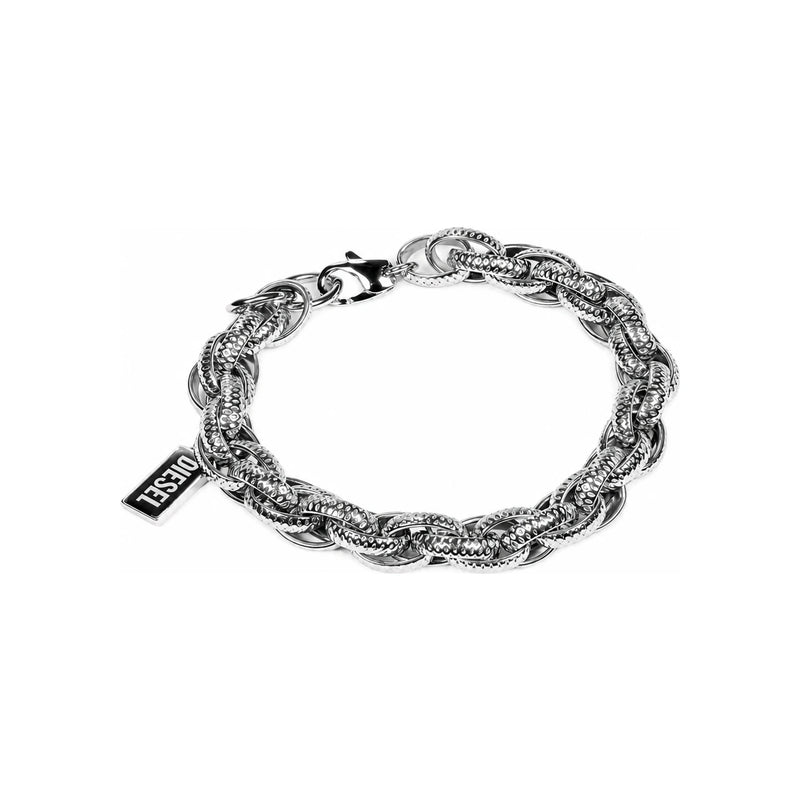 DIESEL Silver Logo Chain Bracelet