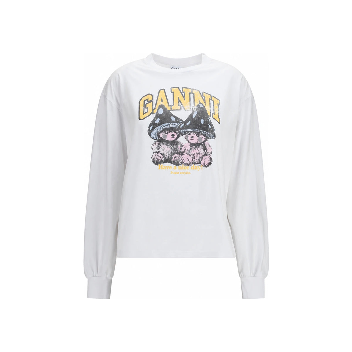 GANNI Mushroom Teddy Long Sleeve T-Shirt