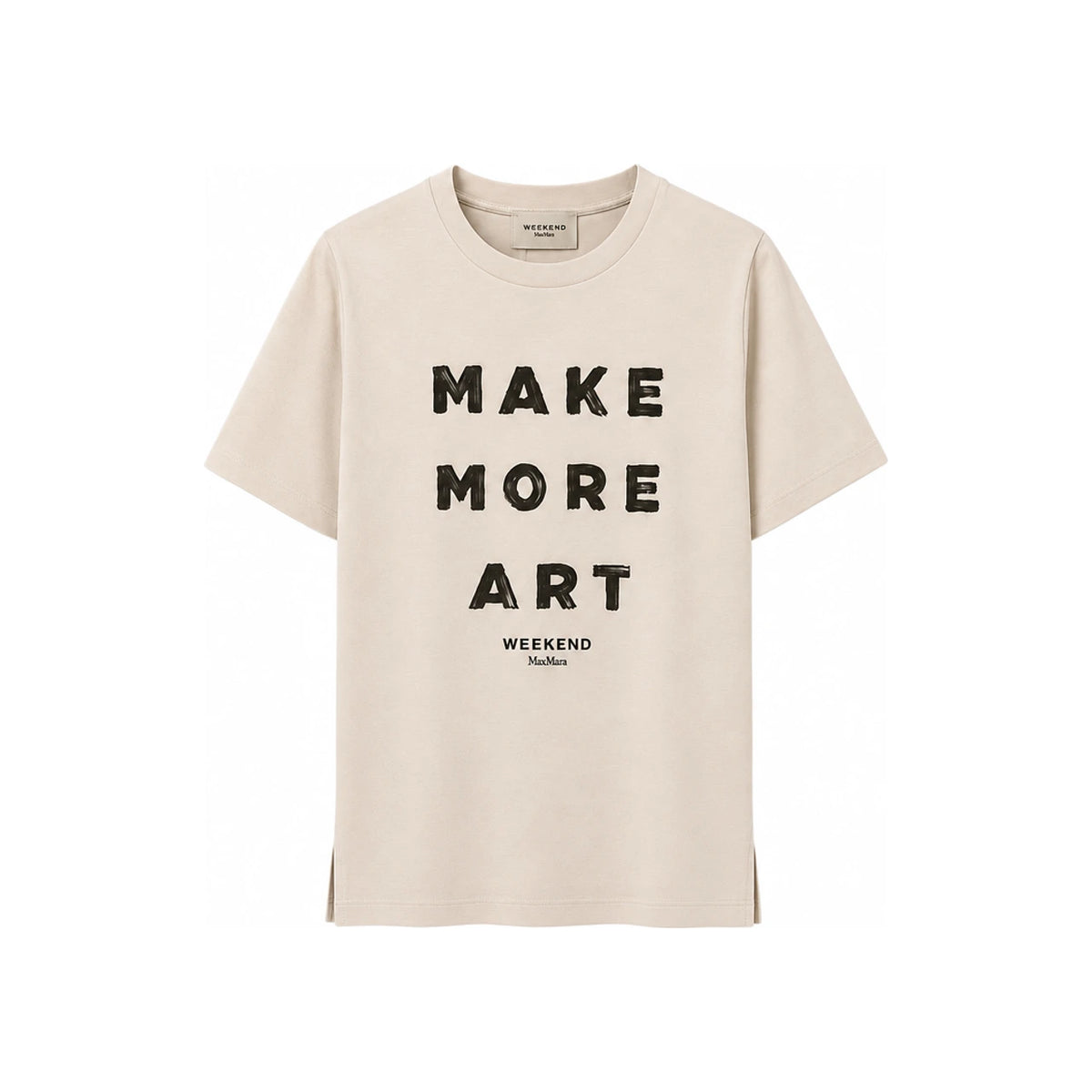 Max Mara Painting Print Short Sleeve T-Shirt Natural 262597 6041 007