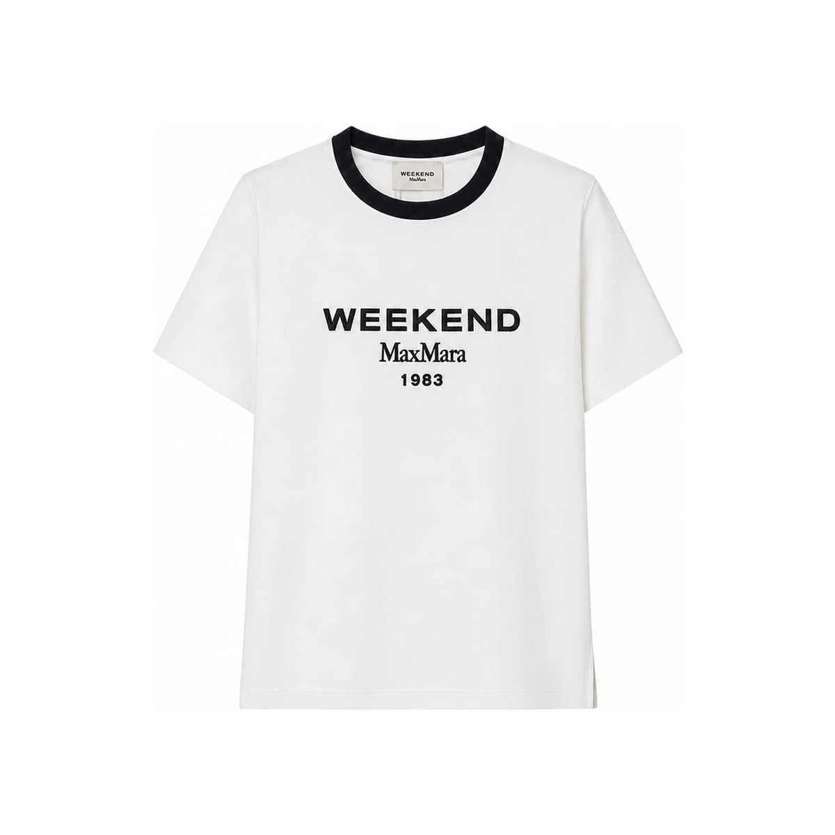 Max Mara Logo Embroidered Short Sleeve T-Shirt White 262597 6041 001