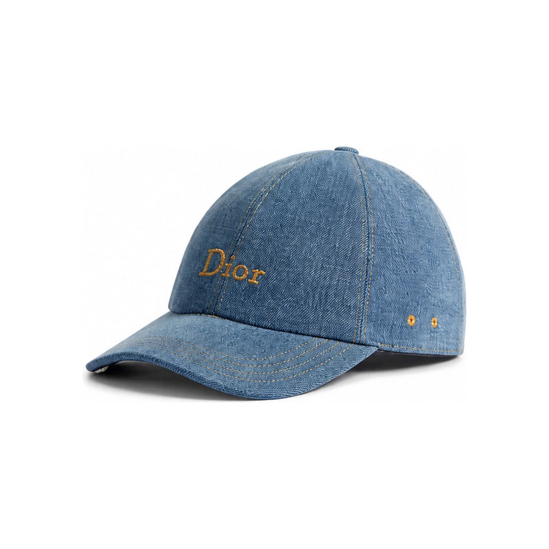 DIOR Blue Cotton Linen Denim D-Player Bucket Hat CPC00197EDEN C500