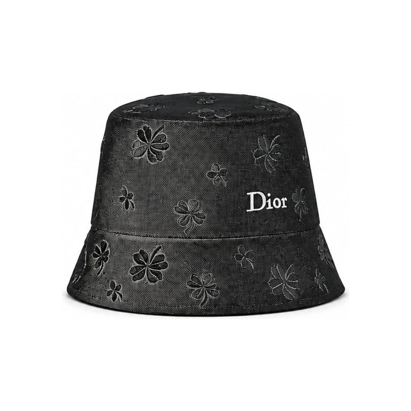 DIOR Teddy D Dior Clover Allover Narrow Brim Bucket Hat Black CPB06209ECAN C900