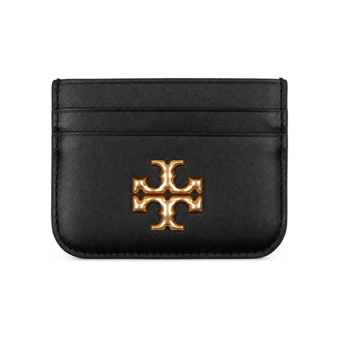 Tory Burch Women’s Logo Black Leather Card Holder Wallet