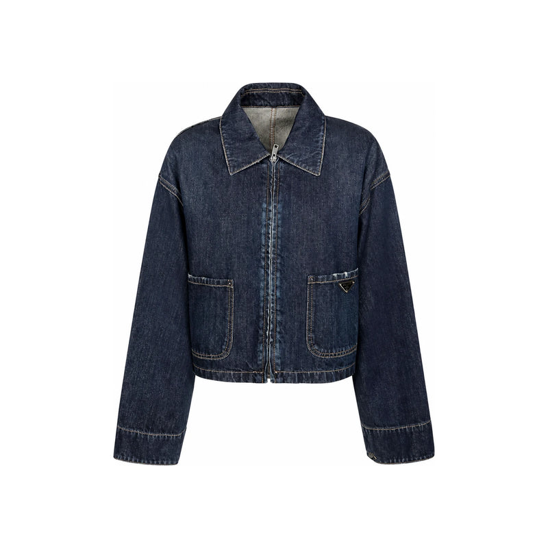 PRADA Women’s Cropped Denim Jacket Black