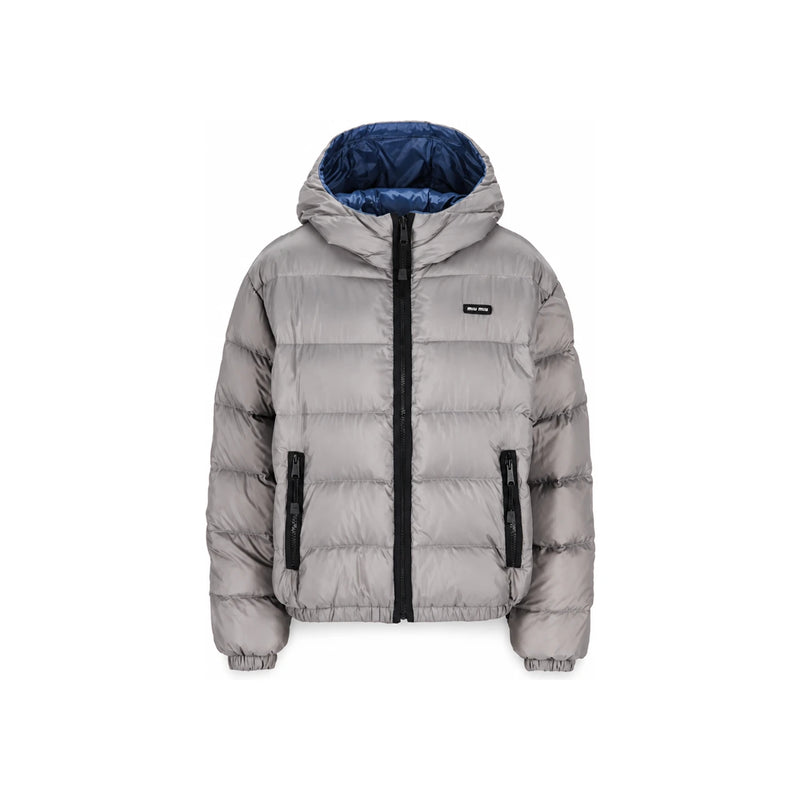 Miu Miu Light Pongee Down Hooded Jacket