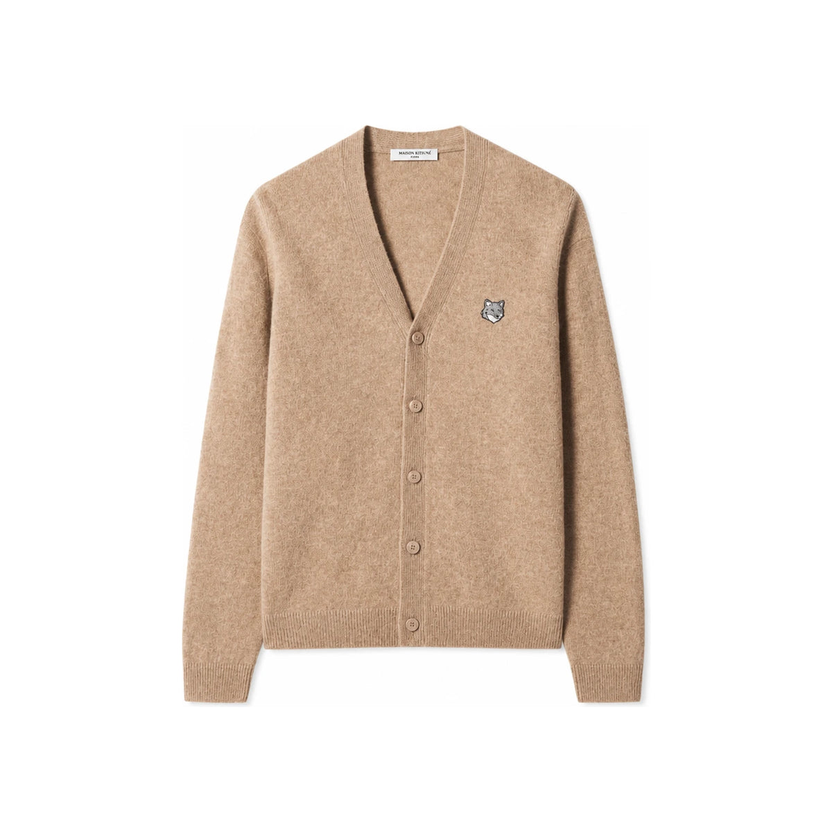 Maison Kitsune Fox Head Wool Knit Cardigan for Men