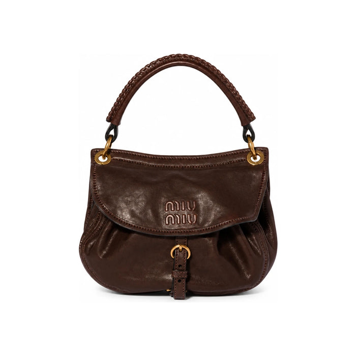 Miu Miu Rendezvous Nappa Leather Shoulder Bag 5BC221 2BBL F0NBL