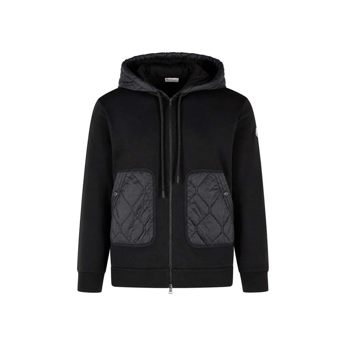 Moncler Black Cotton Zip Sweatshirt Jacket for Men